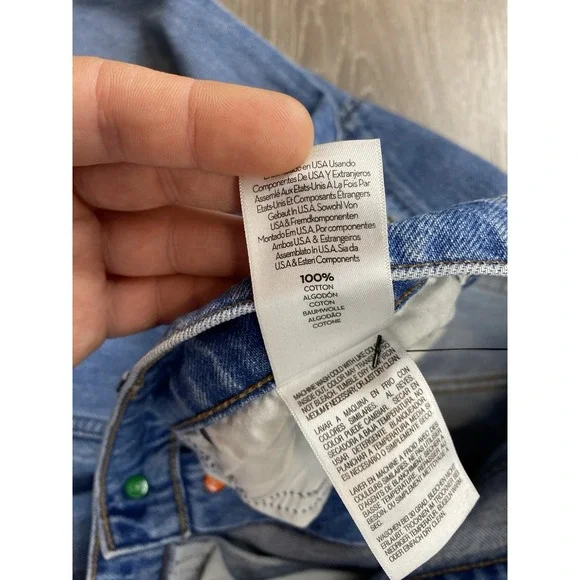 Mother Snacks Women's High Rise Wide Leg Button Fly Denim Jeans Blue Size 26 - Picture 9 of 15